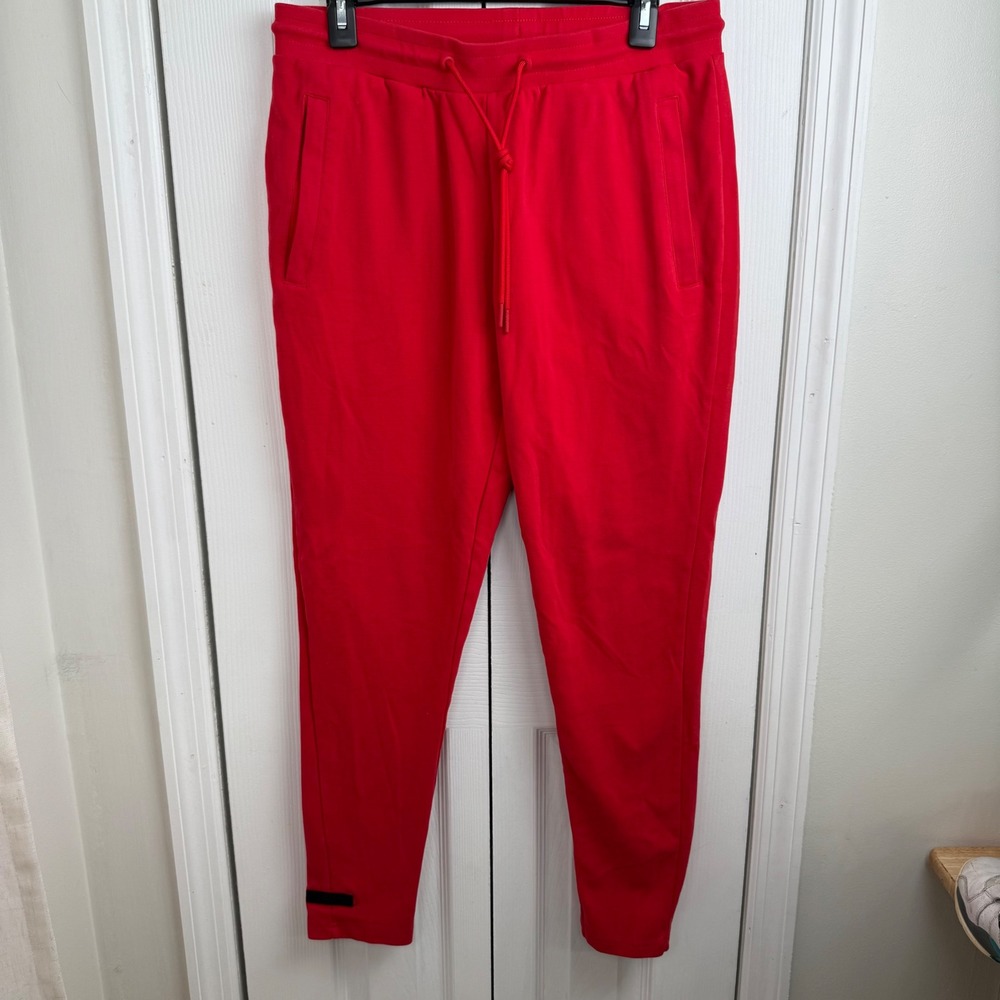 ALPHALETE Red Athletic Jogger Sweatpants Men Size L Drawstring Pockets‎ Logo